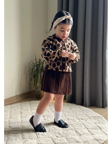 Leoparlı Triko 2'li Kombin